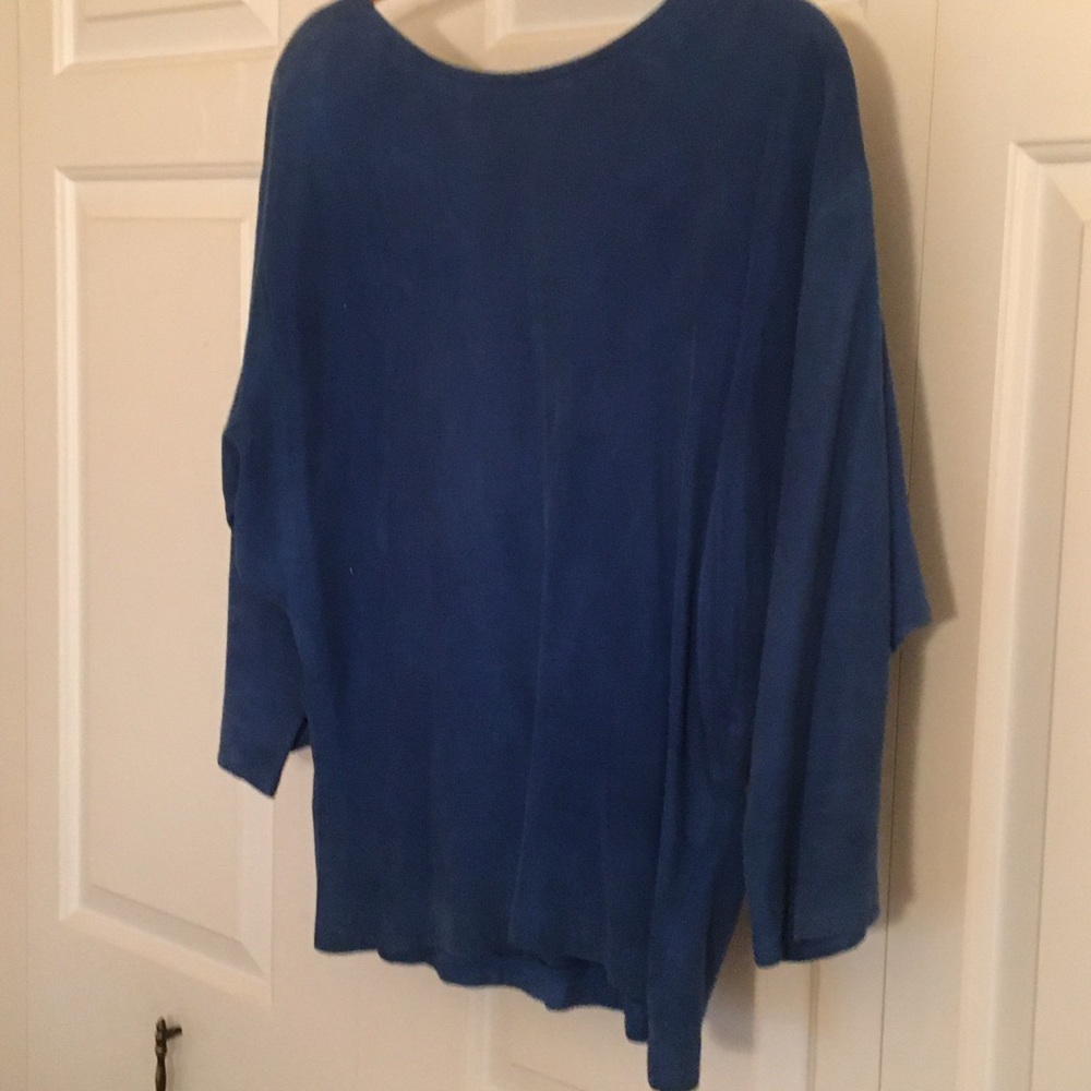 West Bay Sport Leathers  Vintage Suede Dolman Top Blue Size M
